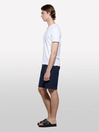 %100 Pamuk Yırtmaç Detaylı Regular Fit Bermuda Şort Erkek Lacivert Şort - 325P4GJ0S9018