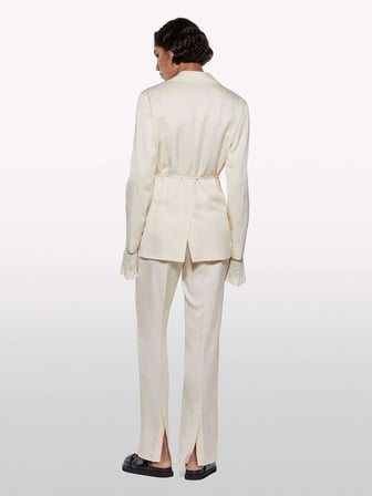 Keten Karışımlı Normal Bel Straight Fit Pantolon Kadın Şampanya Pantolon - 325P4G1WLF06Y