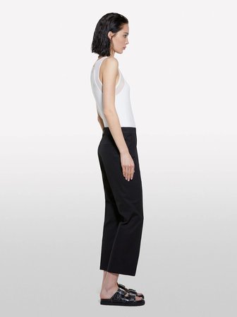 Streç Pamuklu Normal Bel Straight Fit Pantolon Kadın Siyah Pantolon - 325P4ENMLE02X