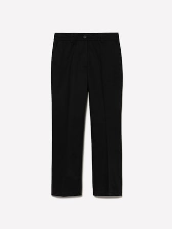 Streç Pamuklu Normal Bel Straight Fit Pantolon Kadın Siyah Pantolon - 325P4ENMLE02X