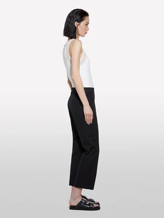 Streç Pamuklu Normal Bel Straight Fit Pantolon Kadın Siyah Pantolon - 325P4ENMLE02X