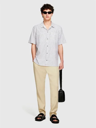 %100 Keten Slim Comfort Fit Pantolon Erkek Bej Pantolon - 325P4AGHSF049