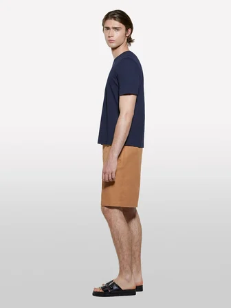 Keten Karışımlı Bisiklet Yaka Regular Fit T-Shirt Erkek Lacivert T-Shirt - 325P3D8FS104L