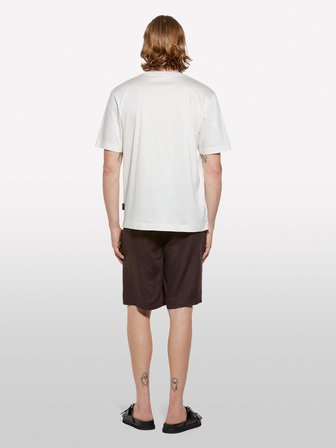 Liyosel Karışımlı Yırtmaçlı Regular Fit T-Shirt Erkek Krem T-Shirt - 325P361VS104K