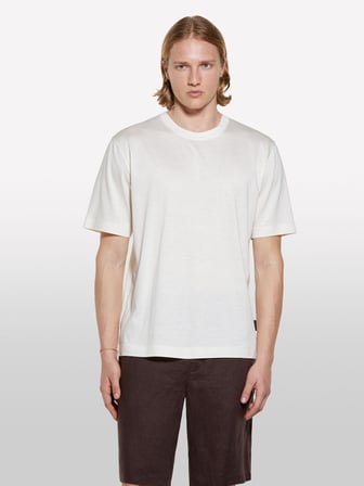 Liyosel Karışımlı Yırtmaçlı Regular Fit T-Shirt Erkek Krem T-Shirt - 325P361VS104K