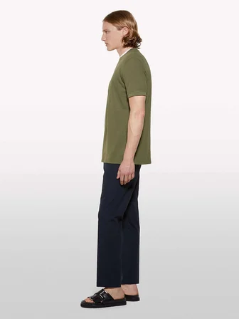 %100 Pamuk Bisiklet Yaka Regular Fit T-Shirt Erkek Yeşil T-Shirt - 325P3089S104J