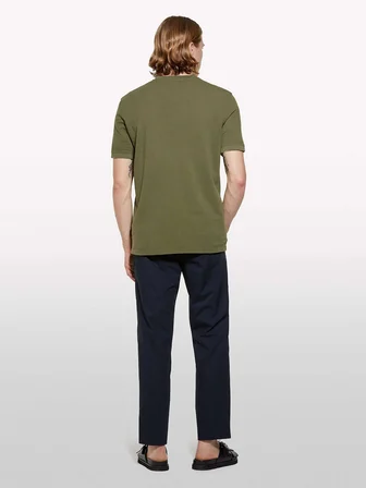 %100 Pamuk Bisiklet Yaka Regular Fit T-Shirt Erkek Yeşil T-Shirt - 325P3089S104J