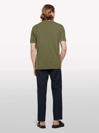 %100 Pamuk Bisiklet Yaka Regular Fit T-Shirt Erkek Yeşil T-Shirt - 325P3089S104J