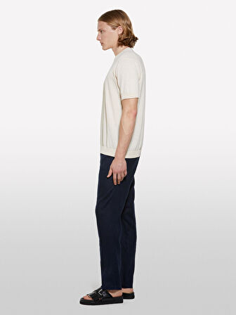 %100 Pamuk Ribana Detaylı Kısa Kollu Kazak Erkek Sarı Kazak - 325P1028S104G