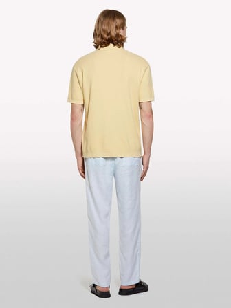 %100 Keten Beli Büzgülü İpli Slim Fit Pantolon Erkek Açık Gri Pantolon - 325P4AGHSF043