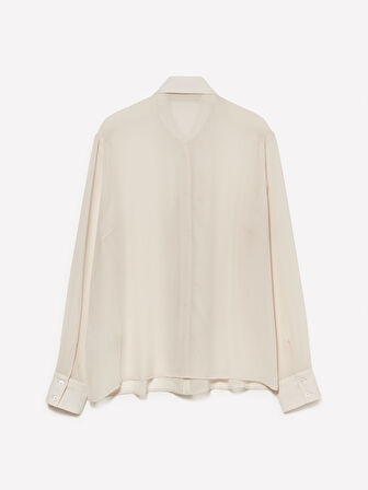 Önü Fırfır Detaylı Regular Fit Gömlek Kadın Pembe Gömlek - 325A5NOXLQ09T