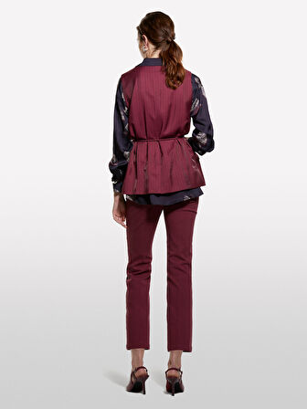 %100 Viskoz Tamamı Desenli Asimetrik Oversize Saten Gömlek Kadın Siyah Gömlek - 325A5IBNLQ07F