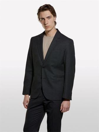 Viskoz Karışımlı Düğmeli Blazer Ceket Erkek Siyah Ceket - 325A2SDDSW02F