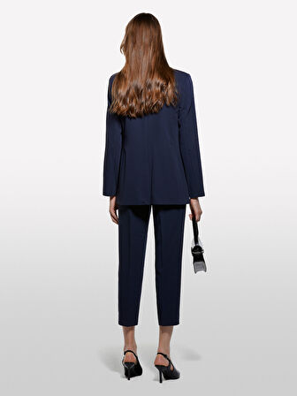 Streç Viskozlu Tek Düğmeli Regular Fit Blazer Ceket Kadın Lacivert Ceket - 325A2KVXLW025