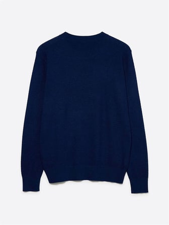 Pamuk Karışımlı Nervürlü Regular Fit Kazak Erkek Lacivert Kazak - 325A1041S104H