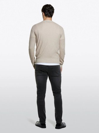 Pamuk Karışımlı Nervürlü Regular Fit Kazak Erkek Taş Rengi Kazak - 325A1041S104H