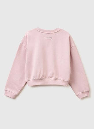 Benetton Düz Kız Çocuk Gül Kurusu Sweatshırt 3NBMC10SD