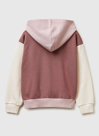 Benetton Simli Kız Çocuk Gül Kurusu Sweatshırt 3J68C505X