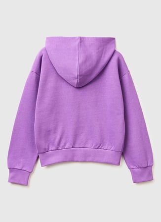 Benetton Simli Kız Çocuk Mor Sweatshırt 3J68C505X