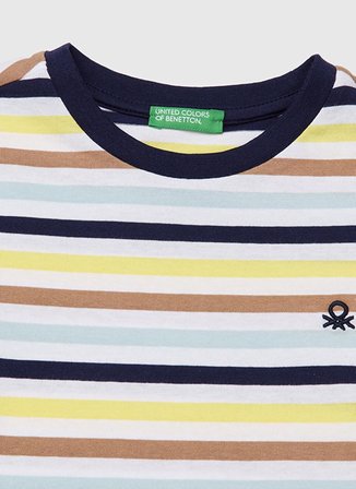 United Colors of Benetton Çok Renkli Erkek Çocuk Çizgili T-Shirt 39IAC10S8