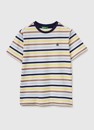 United Colors of Benetton Çok Renkli Erkek Çocuk Çizgili T-Shirt 39IAC10S8