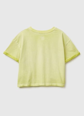 United Colors of Benetton Sarı Kız Çocuk Baskılı T-Shirt 3085C10T3