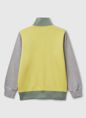 Benetton Baskılı Erkek Çocuk Antrasit - Sarı Sweatshırt 3J68C501B