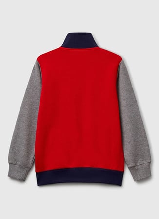 Benetton Baskılı Erkek Çocuk Kırmızı - Gri Sweatshırt 3J68C501B