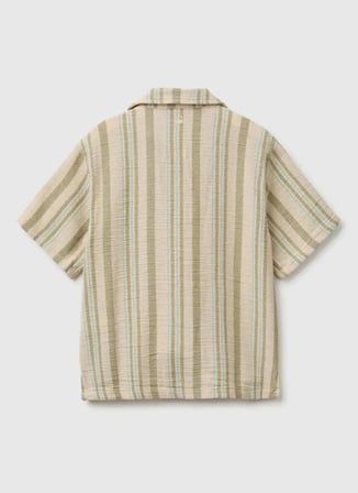 United Colors of Benetton Bej Erkek Çocuk Çizgili Gömlek 5OZ3CQ050
