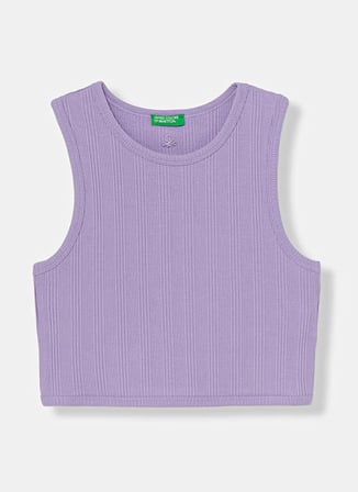 United Colors of Benetton Lila Kız Çocuk T-Shirt 3S2UCH025