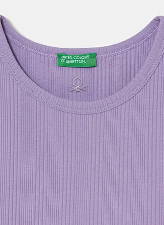 United Colors of Benetton Lila Kız Çocuk T-Shirt 3S2UCH025
