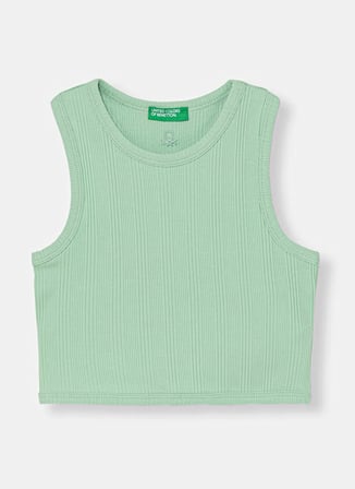 United Colors of Benetton Yeşil Kız Çocuk T-Shirt 3S2UCH025