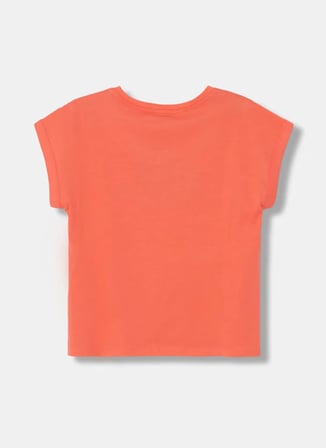 United Colors of Benetton Turuncu Kız Çocuk Baskılı T-Shirt 3I1XC10TT