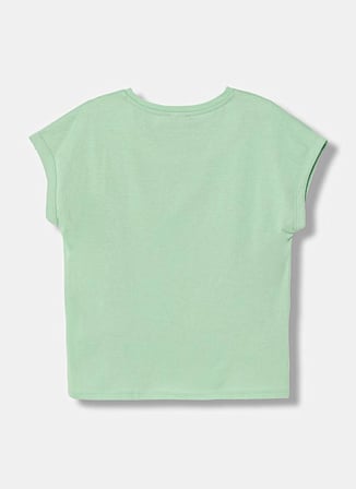 United Colors of Benetton Yeşil Kız Çocuk Baskılı T-Shirt 3I1XC10TT