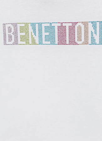 United Colors of Benetton Beyaz Kız Çocuk Baskılı T-Shirt 3I1XC10TT