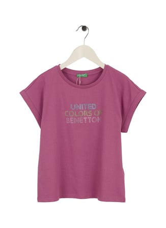 United Colors of Benetton Pembe Kız Çocuk Baskılı T-Shirt 3I1XC10TT