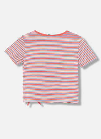 United Colors of Benetton Çok Renkli Kız Çocuk Baskılı T-Shirt 3HTMC10TJ