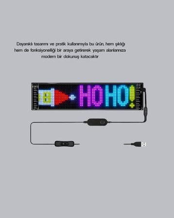 Rgb Led Panel – Usb Güç Girişli, Gıf Ve Yazı Gösterimli Akıllı Ekran