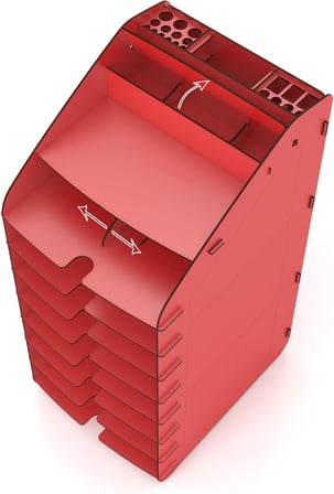 Mingitav Tower Ofis Masaüstü Organizer 10 Kat Letter A4 Evrak Rafı (Kırmızı)