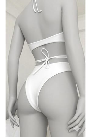 Kadın Beyaz Dekolteli Bodysuit Çapraz İp Detaylı Fantazi İç Giyim Body 2012