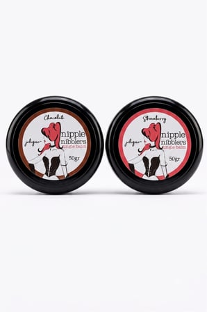Jelique Nipple Nibblers Tingle Balm 2'li Set 50 gr Çikolata ve Çilek Aromalı Göğüs Ucu Bakım Balsamı