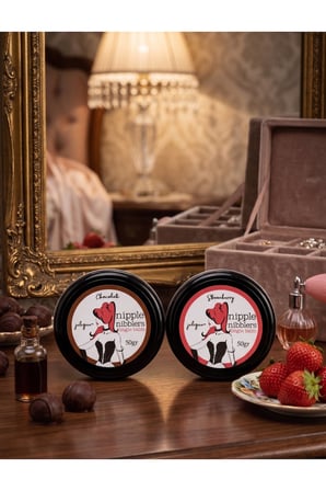 Jelique Nipple Nibblers Tingle Balm 2'li Set 50 gr Çikolata ve Çilek Aromalı Göğüs Ucu Bakım Balsamı