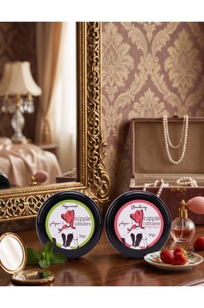 Jelique Nipple Nibblers Tingle Balm 2'li Set 50 gr Çilek ve Nane Aromalı Göğüs Ucu Bakım Balsamı