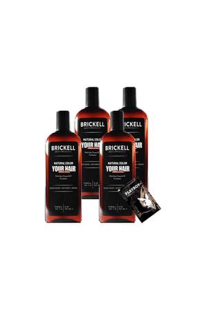 Brickell Natural Color Erkek Saç Bakım Şampuanı 237 ml 4 Adet + Playboy Jel Hediye