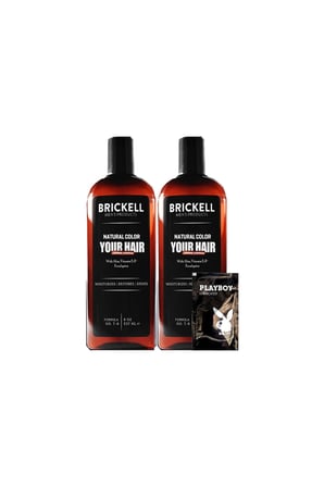 Brickell Natural Color Erkek Saç Bakım Şampuanı 237 ml 2 Adet + Playboy Jel Hediye