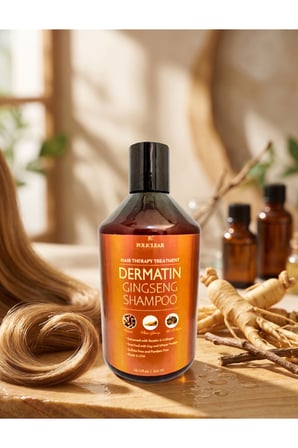 Foliclear Dermatin Ginseng Şampuan 500 ml | Ginseng, Keratin ve Kolajen İçerikli Saç Bakım Şampuanı Jel Hediye