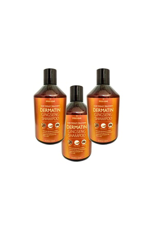 Foliclear Dermatin Ginseng Şampuan 500 ml | Ginseng, Keratin ve Kolajen İçerikli Saç Bakım Şampuanı x3