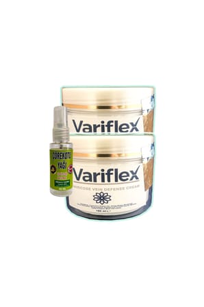 Variflex 100 ml Vücut Bakım Kremi 2 Adet + 30 ml Çörek Otu Yağı Hediye | Bacak ve Vücut Bakım Seti