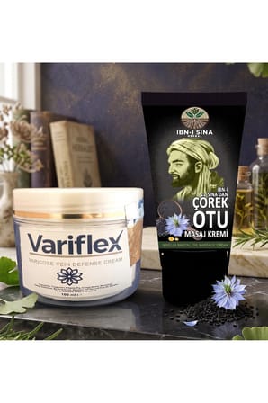 Variflex 100 ml Vücut Bakım Kremi + İbn-i Sina Herbal Çörek Otu Masaj Kremi İkili Bakım Seti