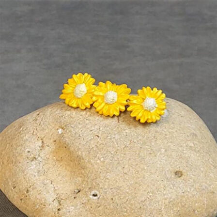 Uretti - Hülya 6683 9190 El Yapımı Polimer Kil Sarı papatya Çiçeği Tasarımlı Saç Tokası / 6 Cm